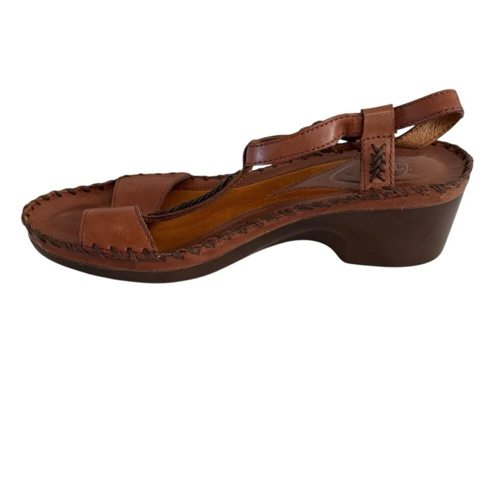 Ariat 6.5 Brown Leather Slingback Wedge Sandals Comfort Casual Western